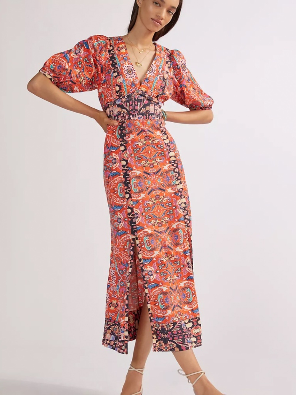 Anthropologie floral printed maxi dress
